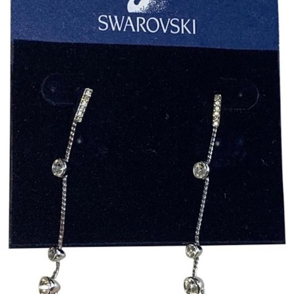 Swarovski Silver Crystal Chain Earrings